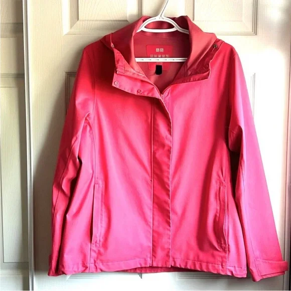 Uniqlo Hooded Rain Jacket Zip Front, Women's Size Large - Picture 1 of 10